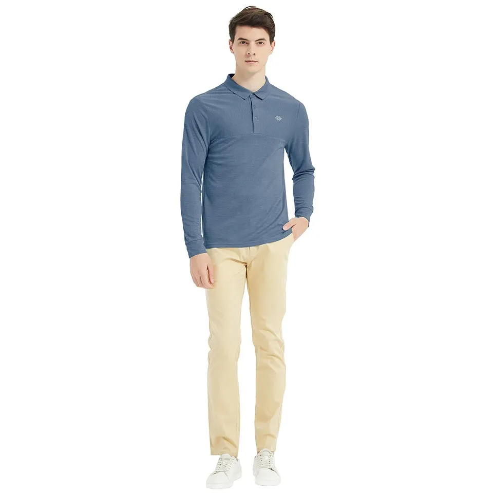 Men's long-sleeved sports Polo shirt