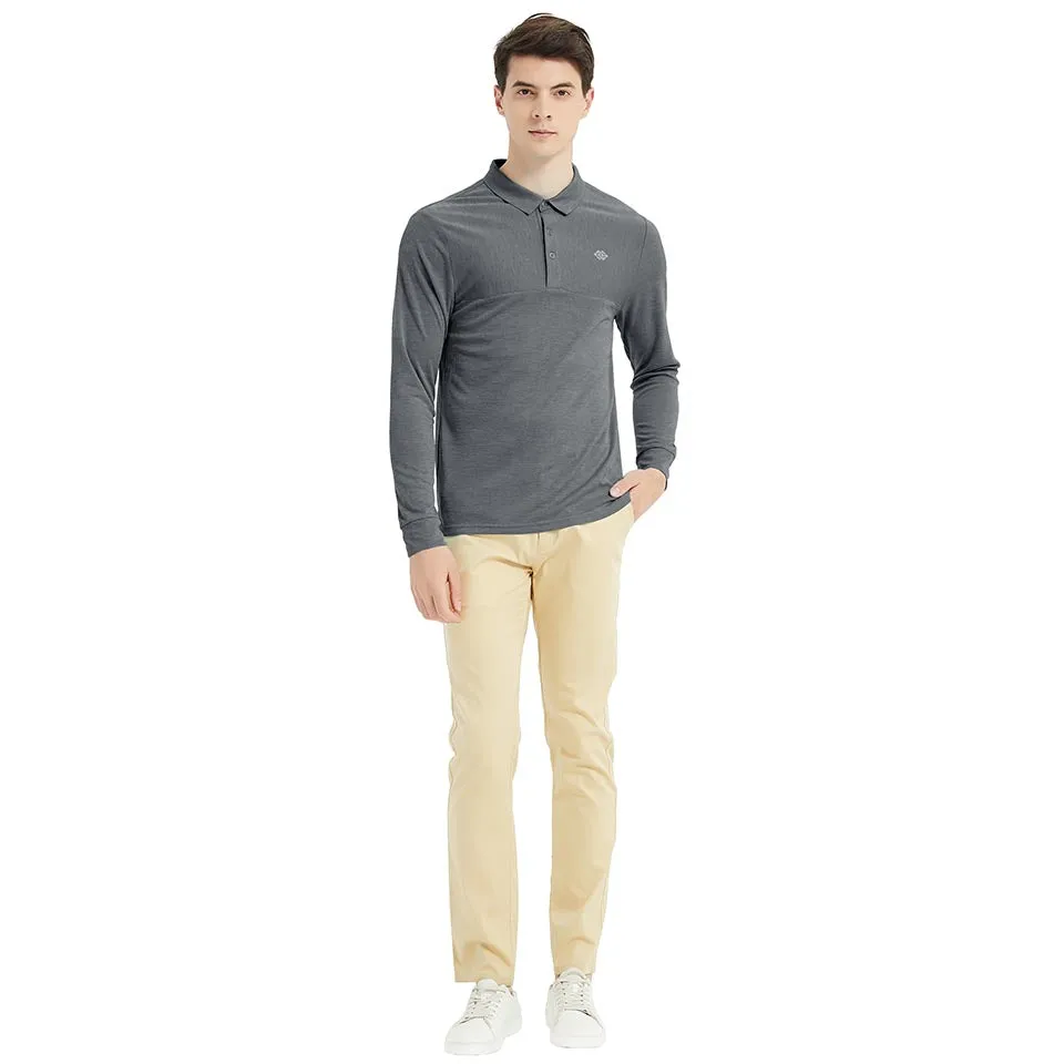 Men's long-sleeved sports Polo shirt