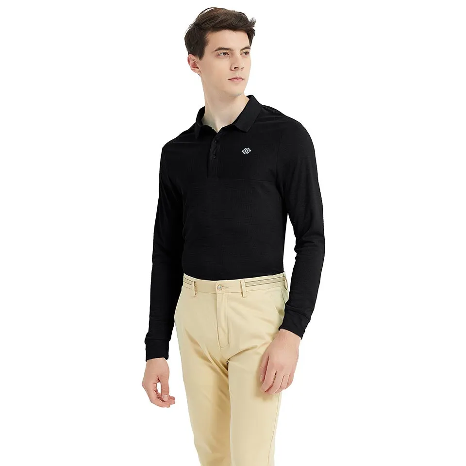 Men's long-sleeved sports Polo shirt