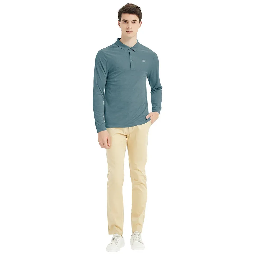 Men's long-sleeved sports Polo shirt