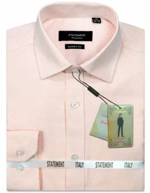 Men’s Long Sleeves Shirt 100% Prime Cotton Pin Dot Modern Fit | DS-101-Peach
