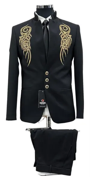 Men's Mandarin Collar Blazer European Made | 665
