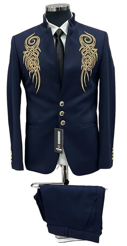 Men's Mandarin Collar Blazer European Made | 665