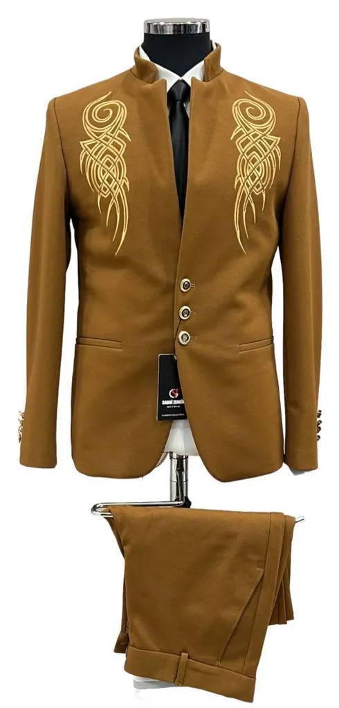 Men's Mandarin Collar Blazer European Made | 665