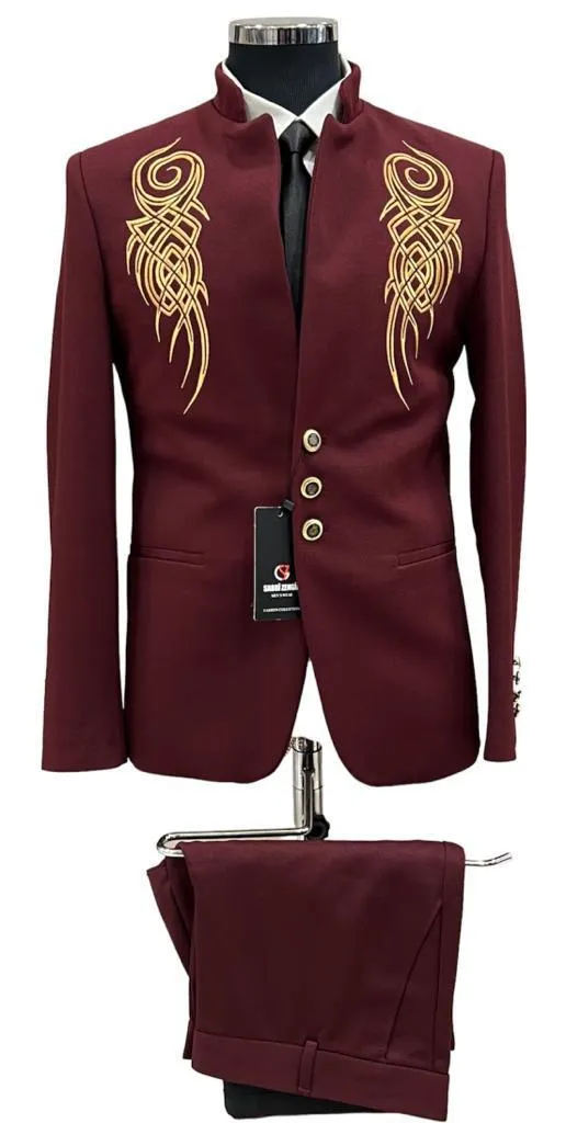 Men's Mandarin Collar Blazer European Made | 665