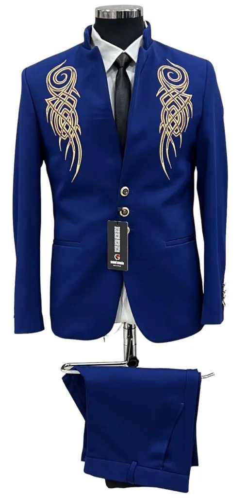 Men's Mandarin Collar Blazer European Made | 665