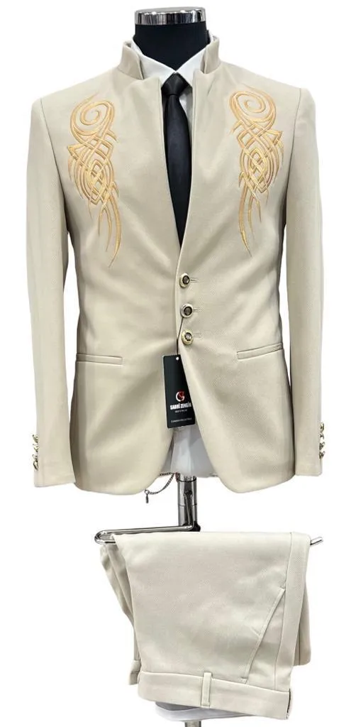 Men's Mandarin Collar Blazer European Made | 665