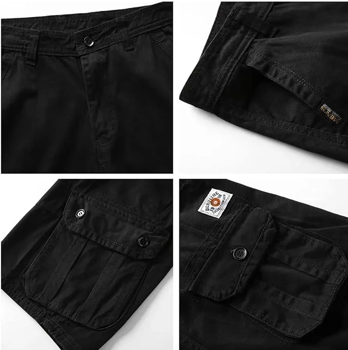 Men's Multi-Pocket Cargo Army Green Shorts