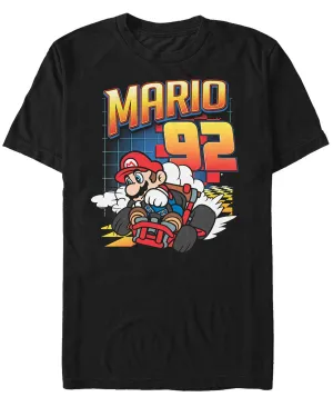 Men's Nintendo Mario Kart Racer Number 92 Fifth Sun Short Sleeve T-Shirt, Black