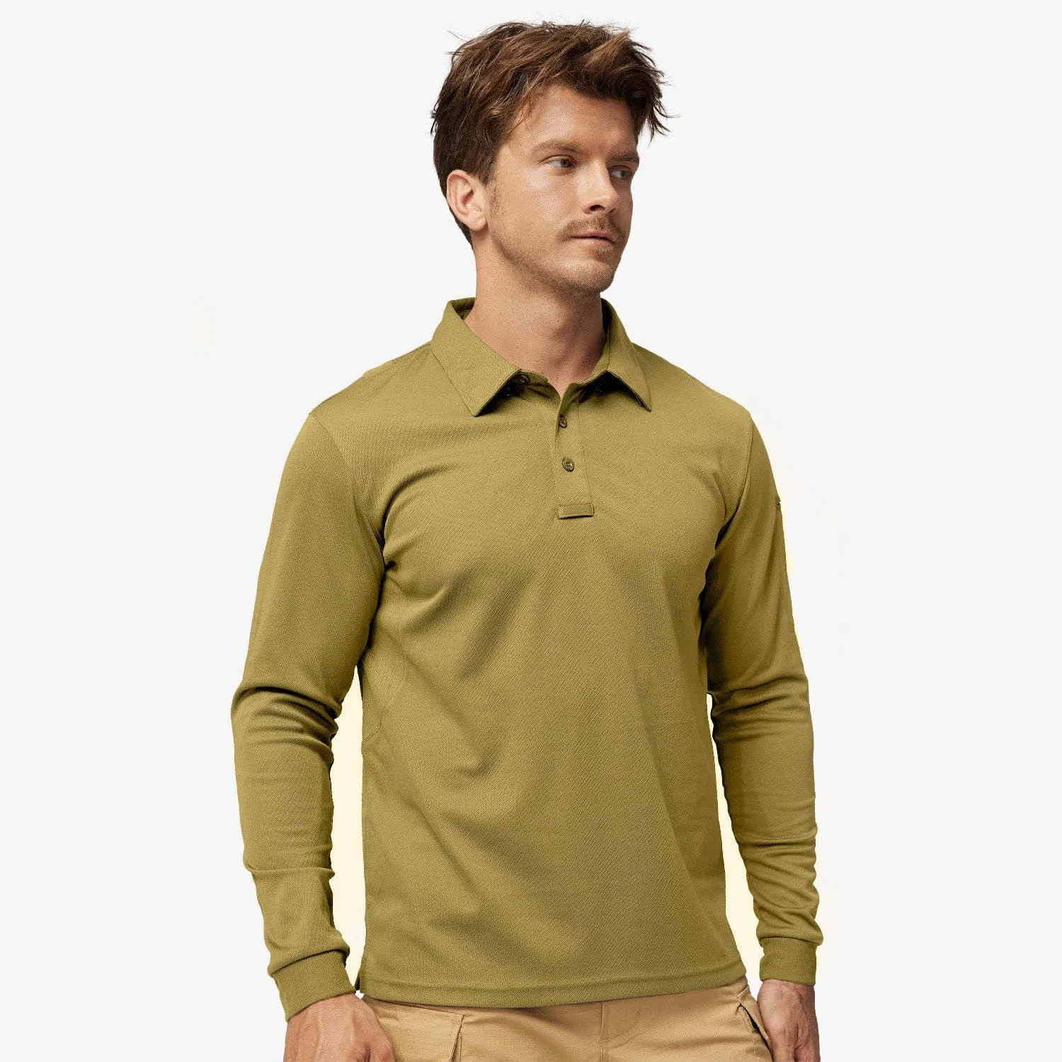 Men's Outdoor Tactical Long Sleeve Polo Shirts Quick Dry
