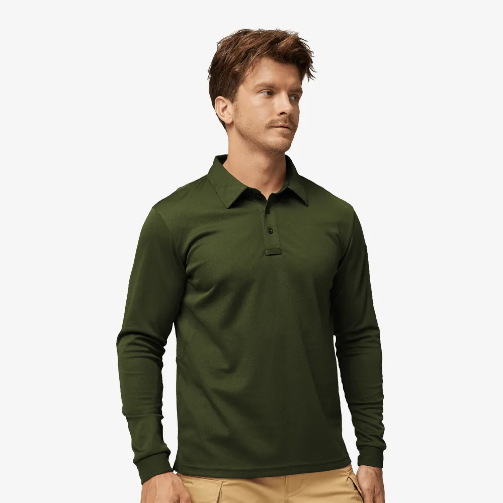 Men's Outdoor Tactical Long Sleeve Polo Shirts Quick Dry