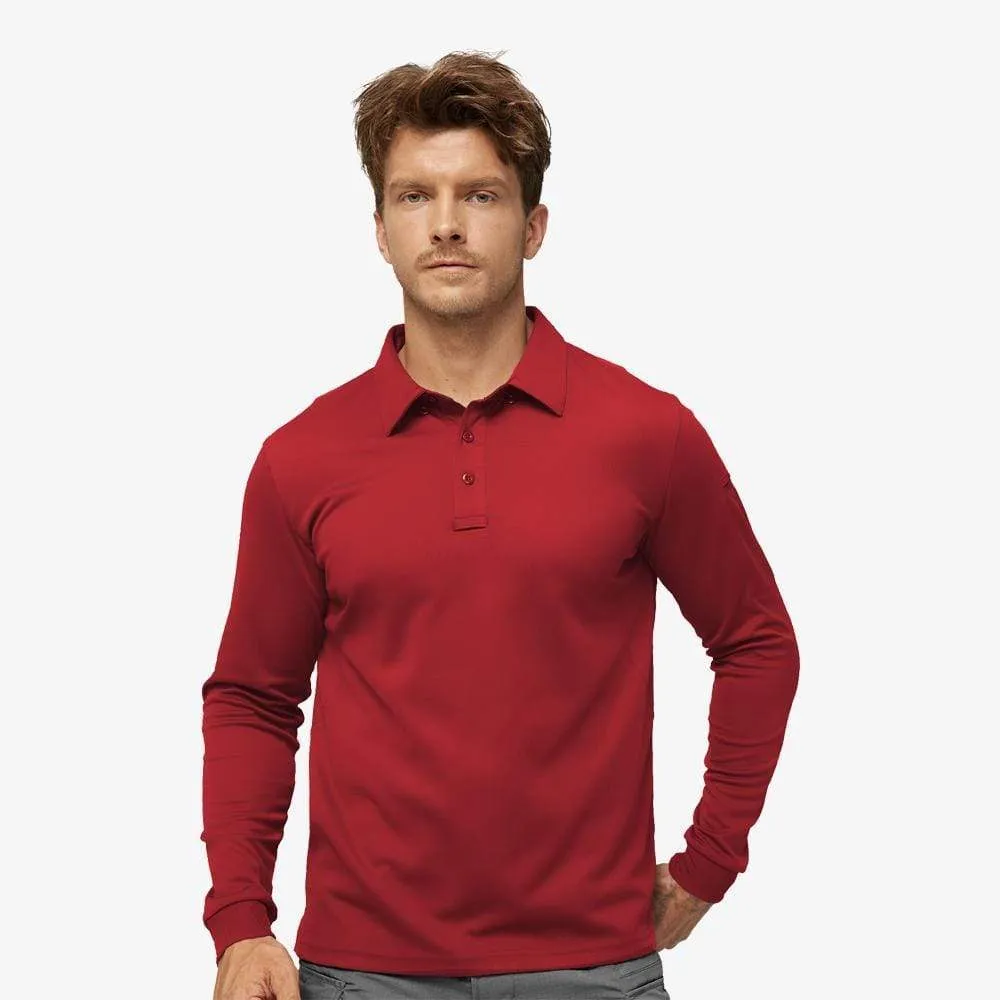 Men's Outdoor Tactical Long Sleeve Polo Shirts Quick Dry