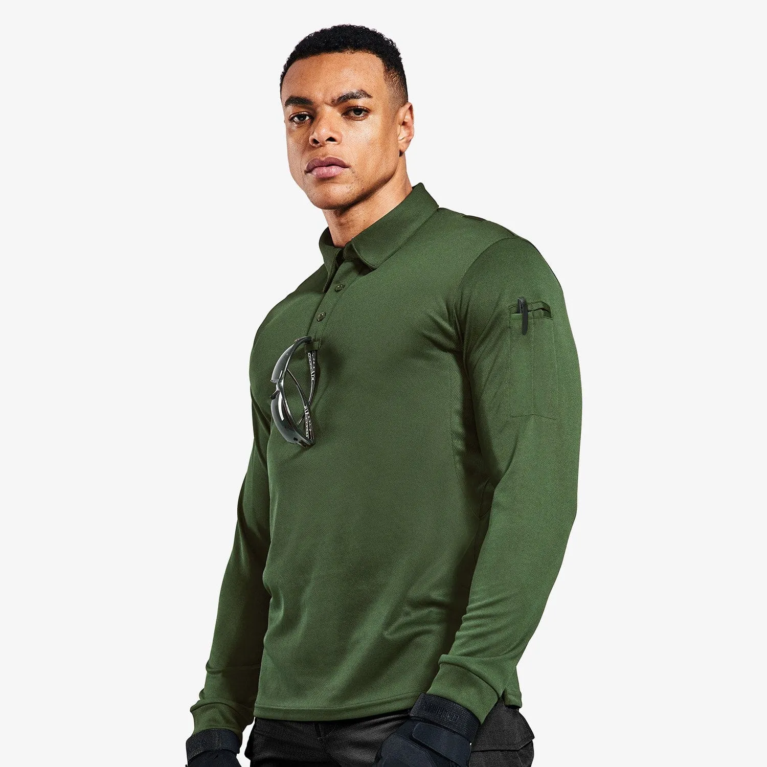 Men's Outdoor Tactical Long Sleeve Polo Shirts Quick Dry