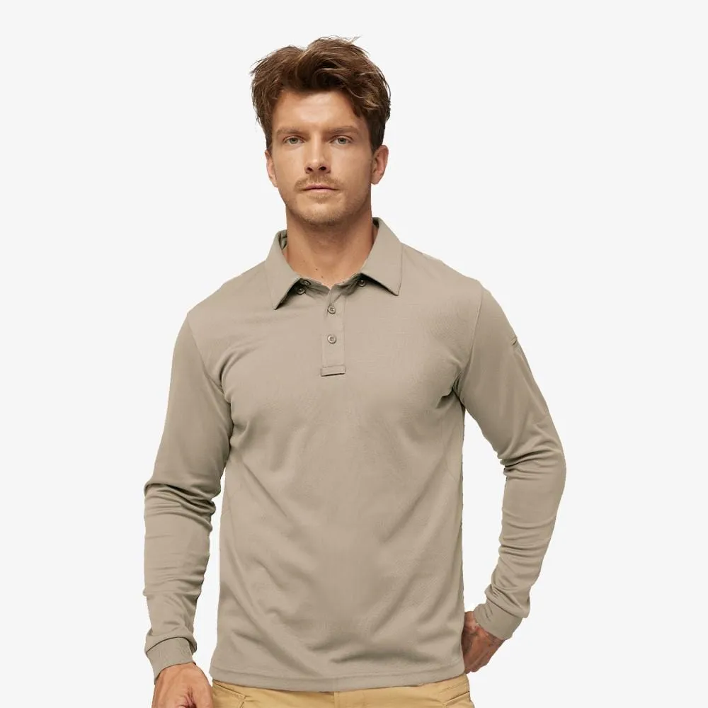 Men's Outdoor Tactical Long Sleeve Polo Shirts Quick Dry