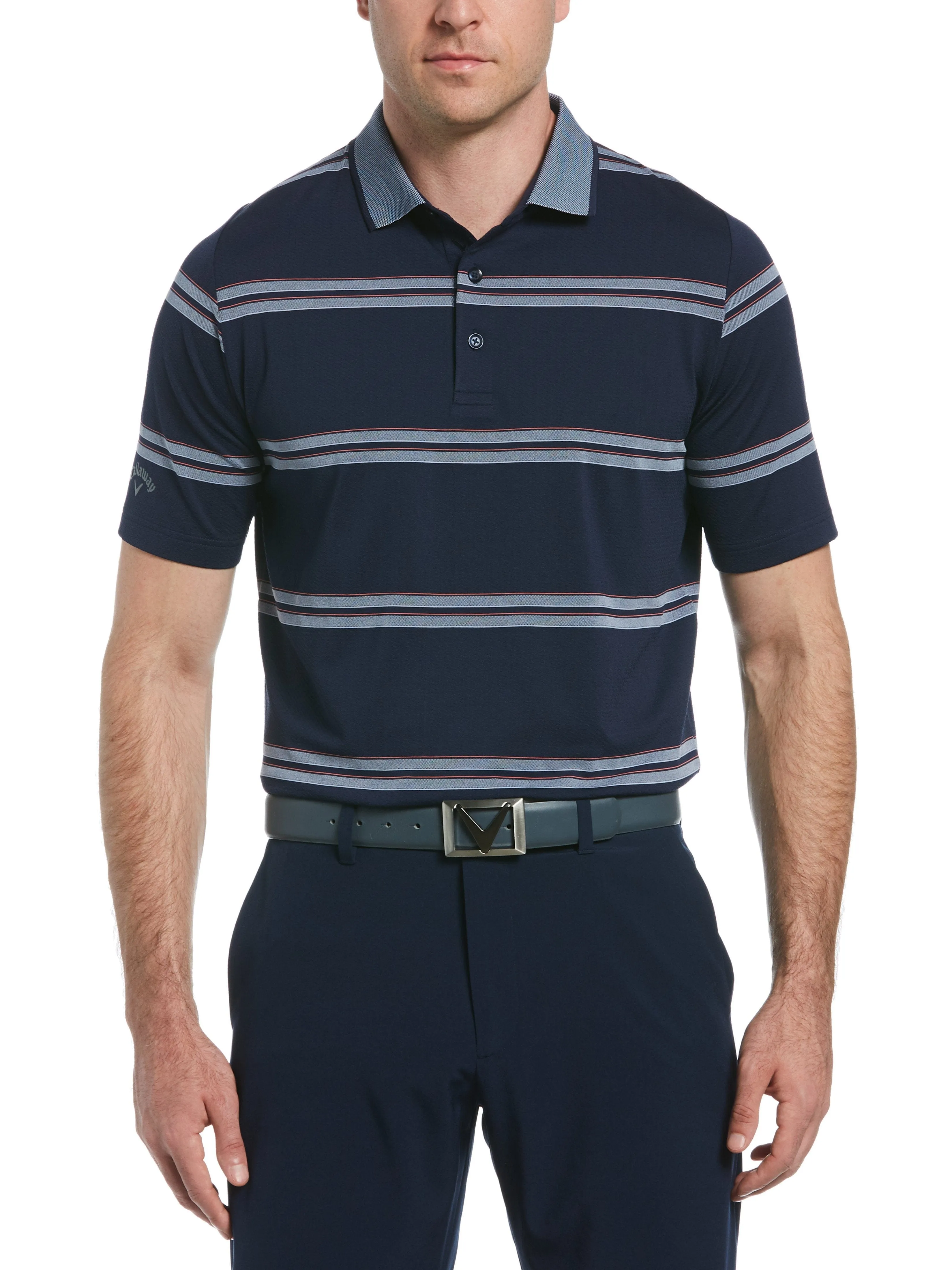 Mens Oxford Stripe Polo