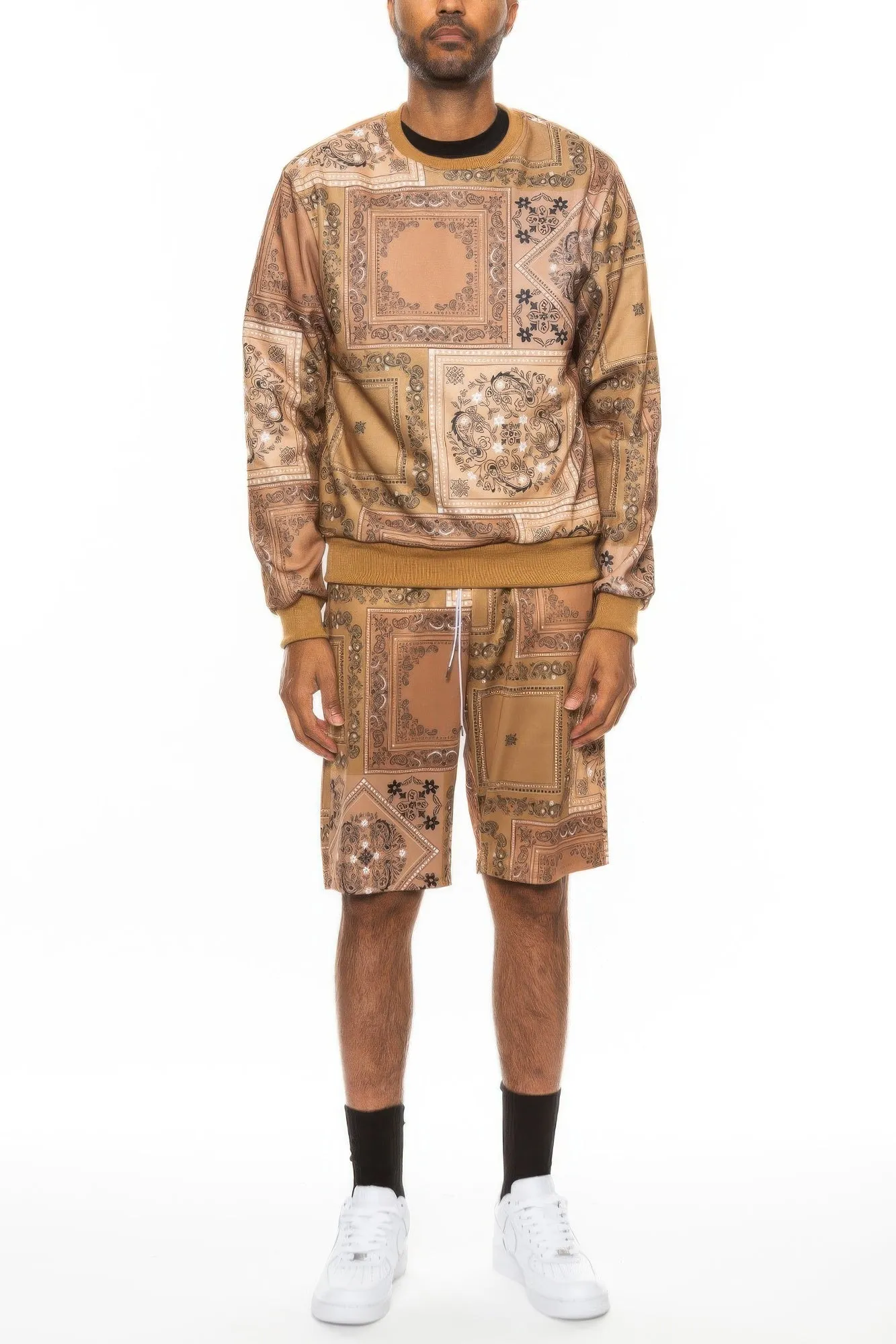 Mens Paisley Bandana Print Shorts