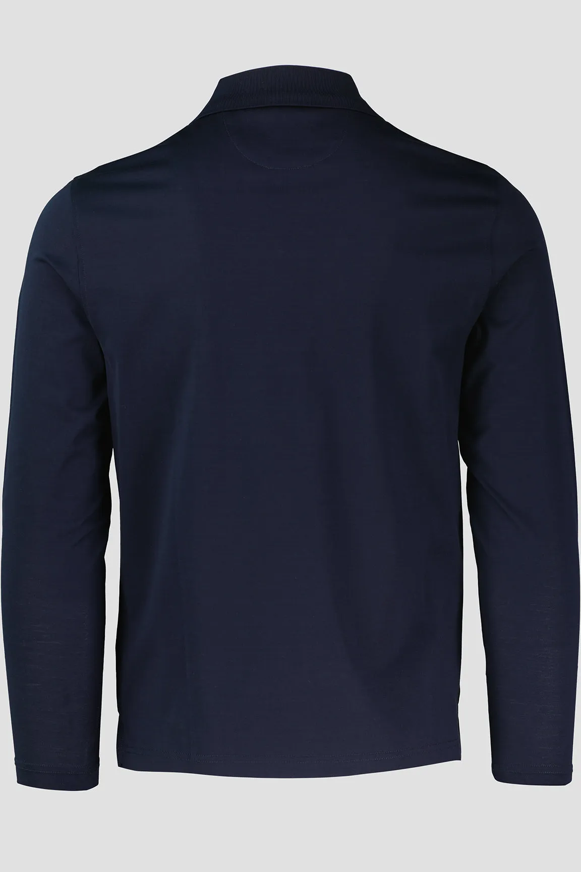 Men's Pal Zileri Navy Mercerised Long Sleeve Zip Polo Shirt