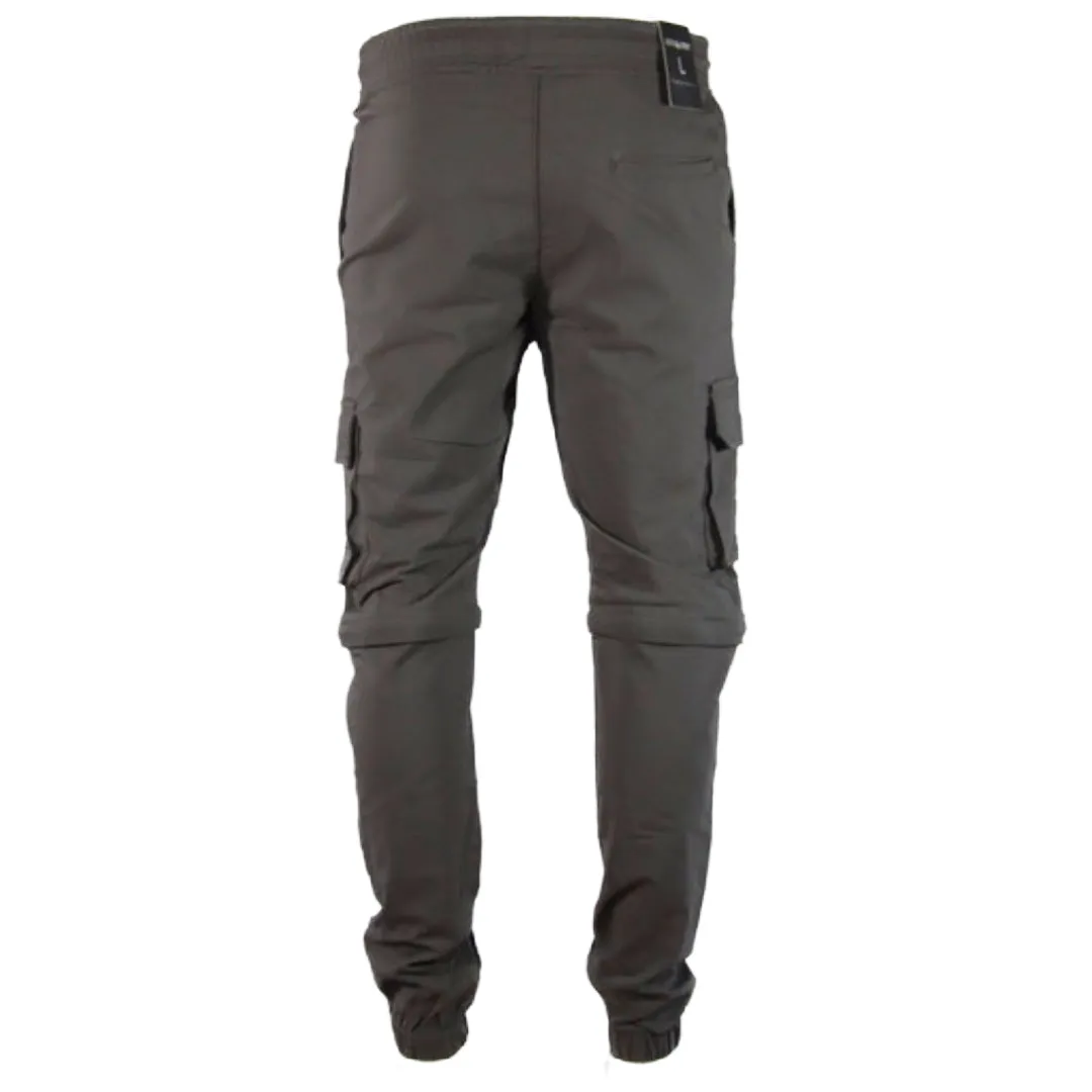 Men's Pants Straight Leg Flat Front Drawstring Waist Dual Cargo Pocket Pants