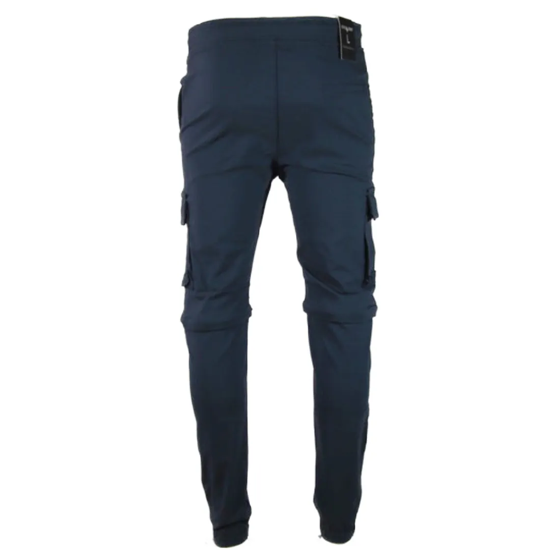 Men's Pants Straight Leg Flat Front Drawstring Waist Dual Cargo Pocket Pants
