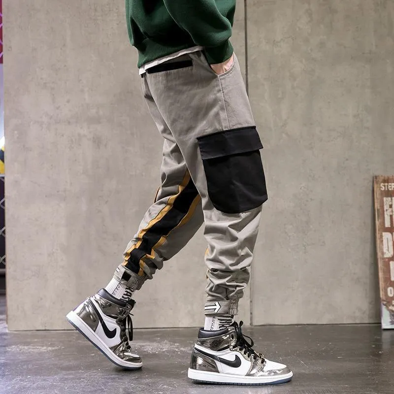Men's Patchwork Side Pockets Cargo Pants