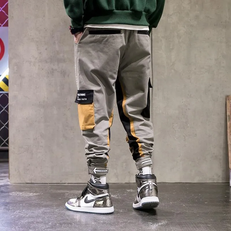 Men's Patchwork Side Pockets Cargo Pants