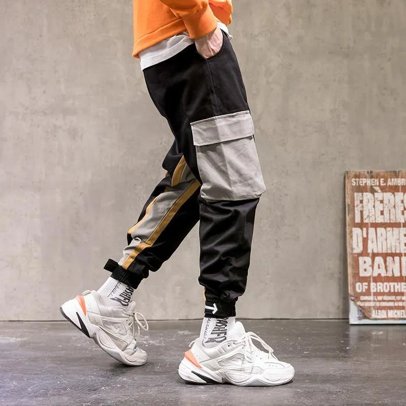 Men's Patchwork Side Pockets Cargo Pants