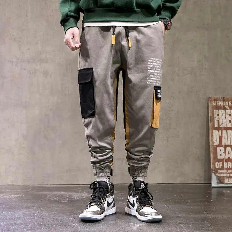 Men's Patchwork Side Pockets Cargo Pants