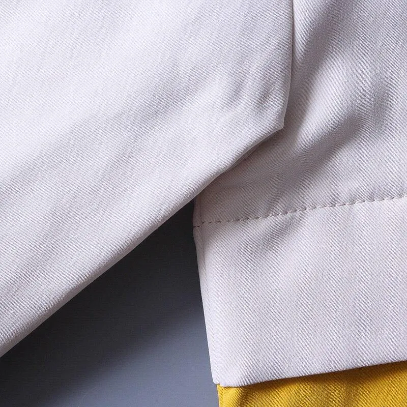 Men's Patchwork Streetwear Windbreaker Coat