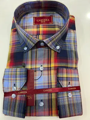 Men's Plaid Long Sleeves Shirt Aqua | CAB02