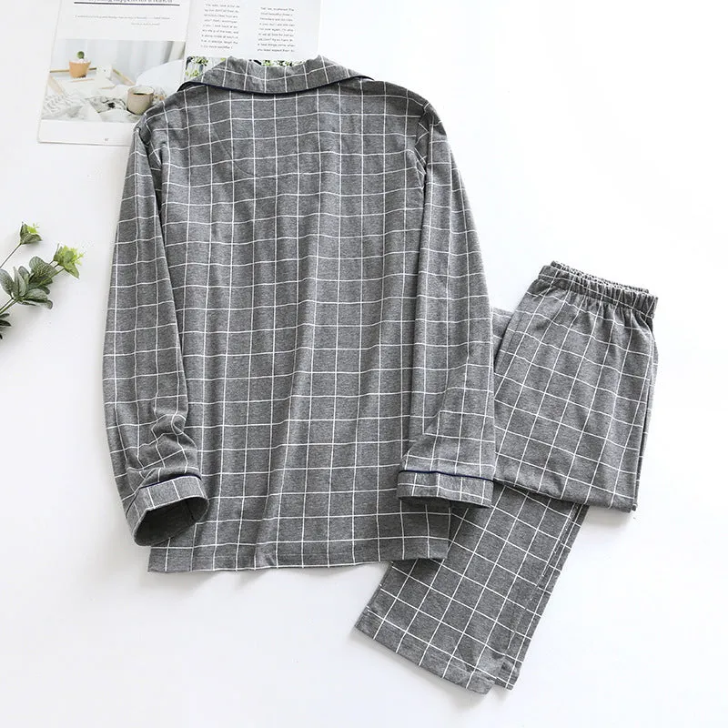 Mens Plaid Pajamas Long Sleeve