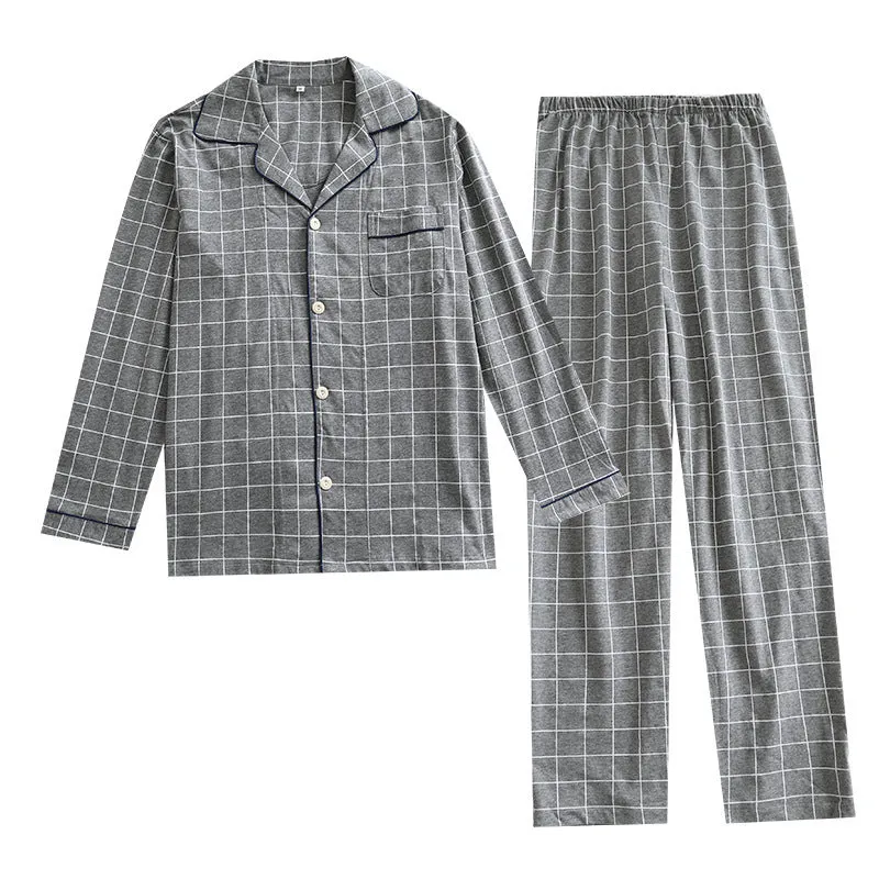 Mens Plaid Pajamas Long Sleeve