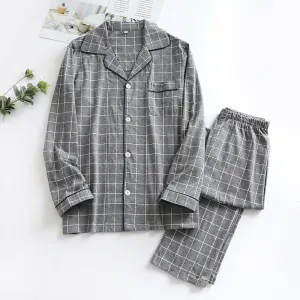 Mens Plaid Pajamas Long Sleeve