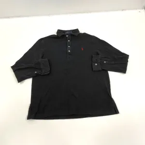 Men's Polo Ralph Lauren Black Long Sleeve Polo Shirt - Size Large