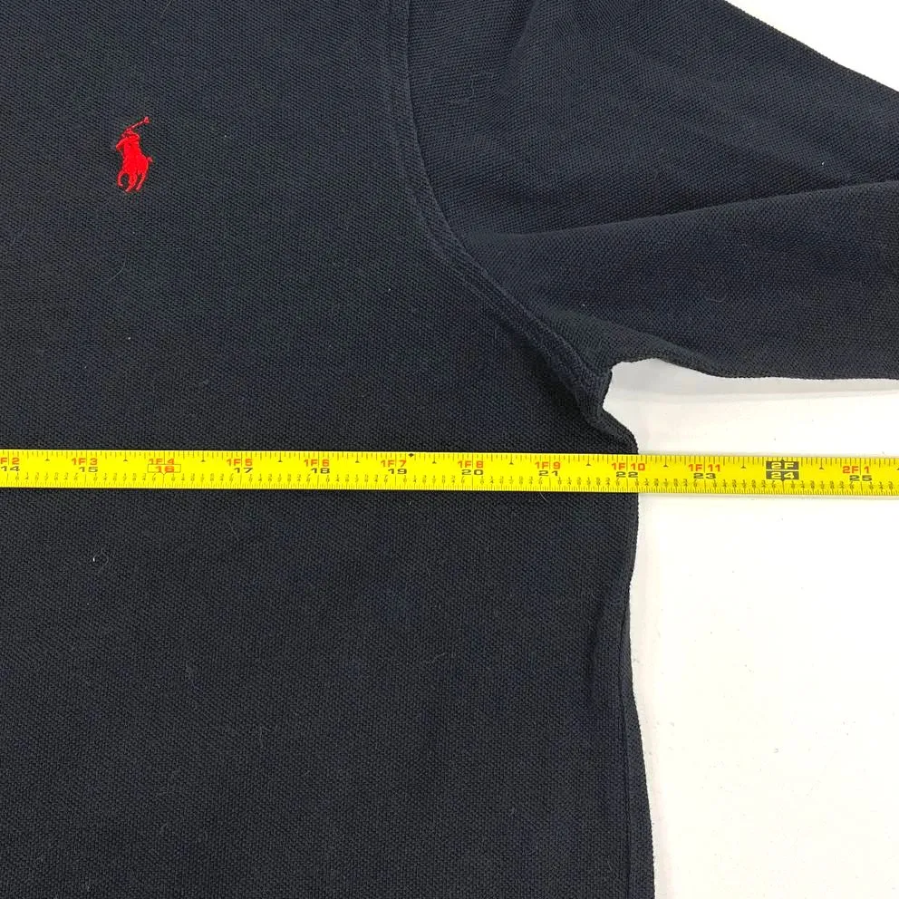 Men's Polo Ralph Lauren Black Long Sleeve Polo Shirt - Size Large