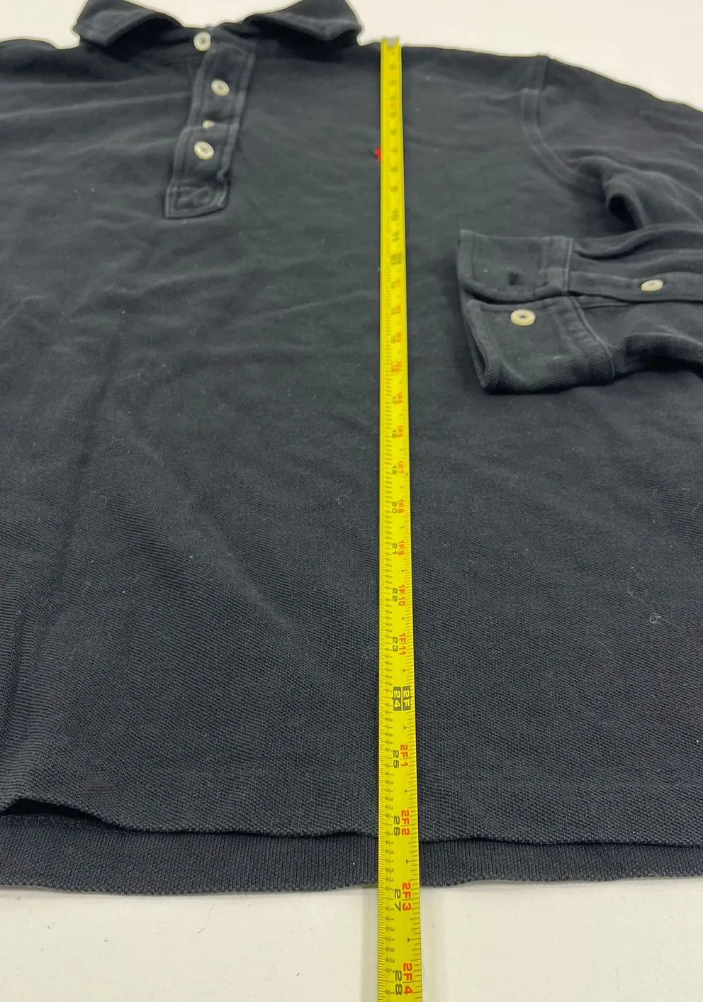 Men's Polo Ralph Lauren Black Long Sleeve Polo Shirt - Size Large