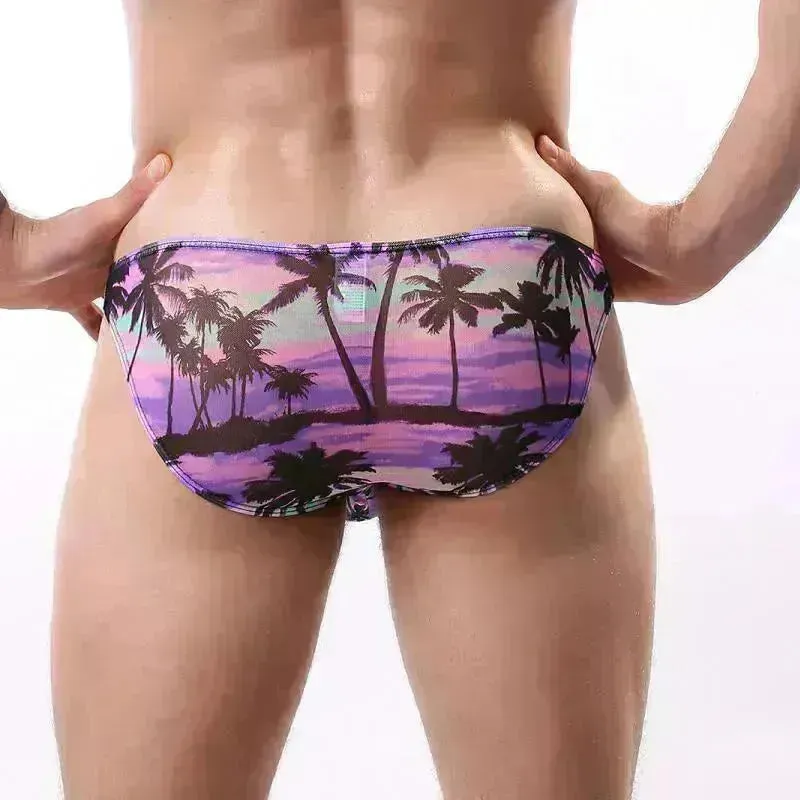 Men's Printed Briefs Breathable Mesh Multi-color Underwear