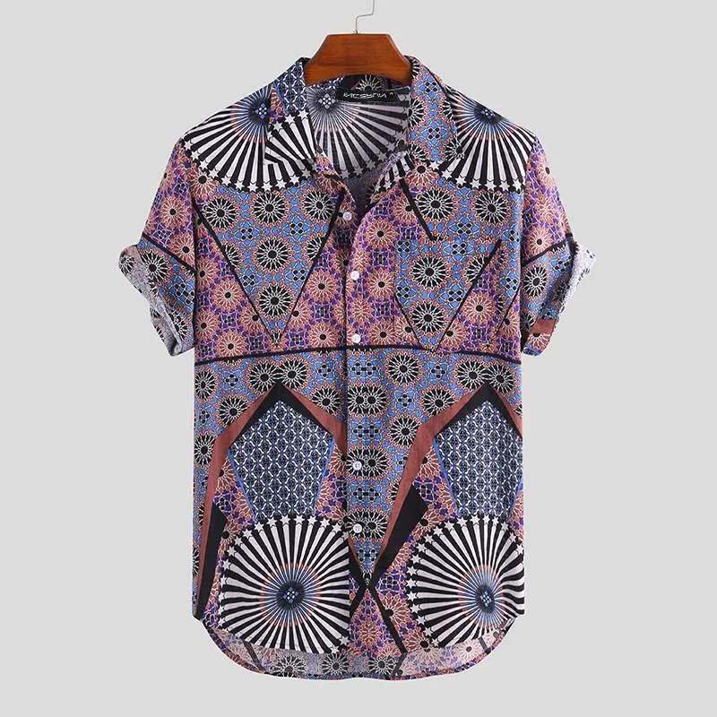 Men's Printed Short Sleeve Beach Wear Shirt - GlamzLife