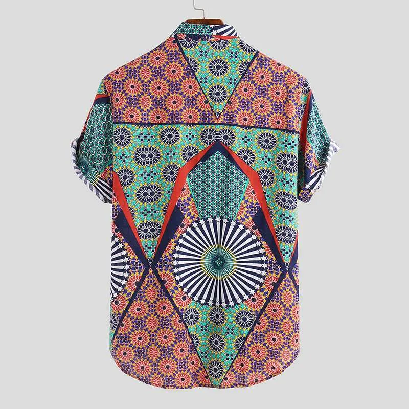 Men's Printed Short Sleeve Beach Wear Shirt - GlamzLife