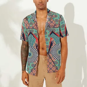 Men's Printed Short Sleeve Beach Wear Shirt - GlamzLife