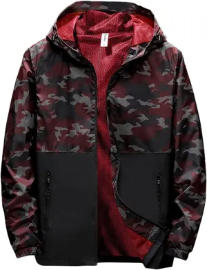 Mens Rain Coats Fall with Hood Mens Rain Jacket for Hiking Travel Outdoor Lightweight Winter Fall Men's Trench Coats