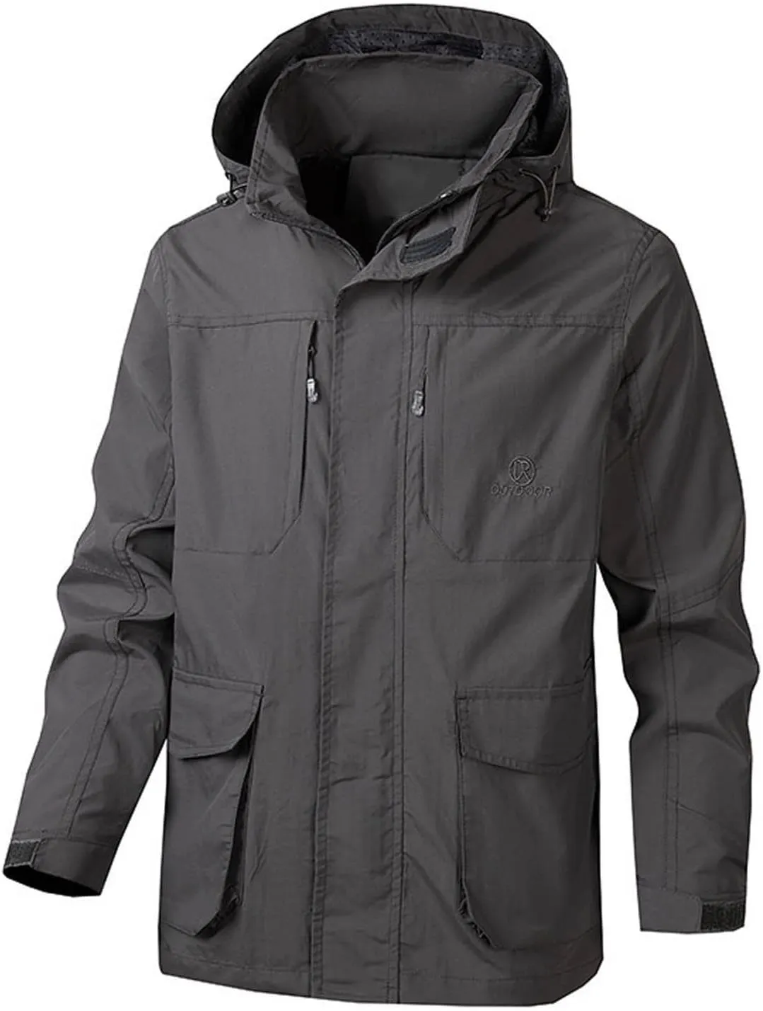 Mens Rain Jacket Waterproof with Hooded Hiking Coat Lightweight Windbreaker Outdoor Sports Soft Hoodies Jackets Coats