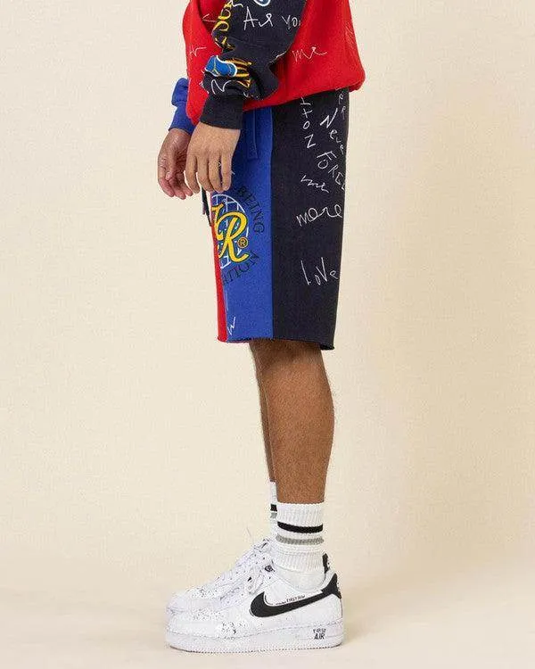 Mens Red Color Block Shorts For Sale
