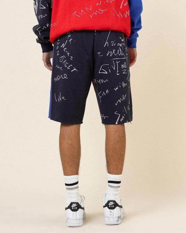 Mens Red Color Block Shorts For Sale