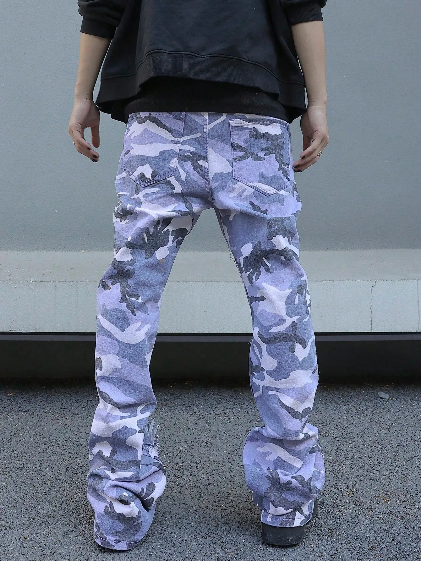 Men's Ripped Frayed Drip  Jeans