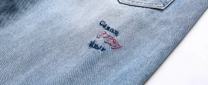 Men's Ripped Jeans With Embroidery
