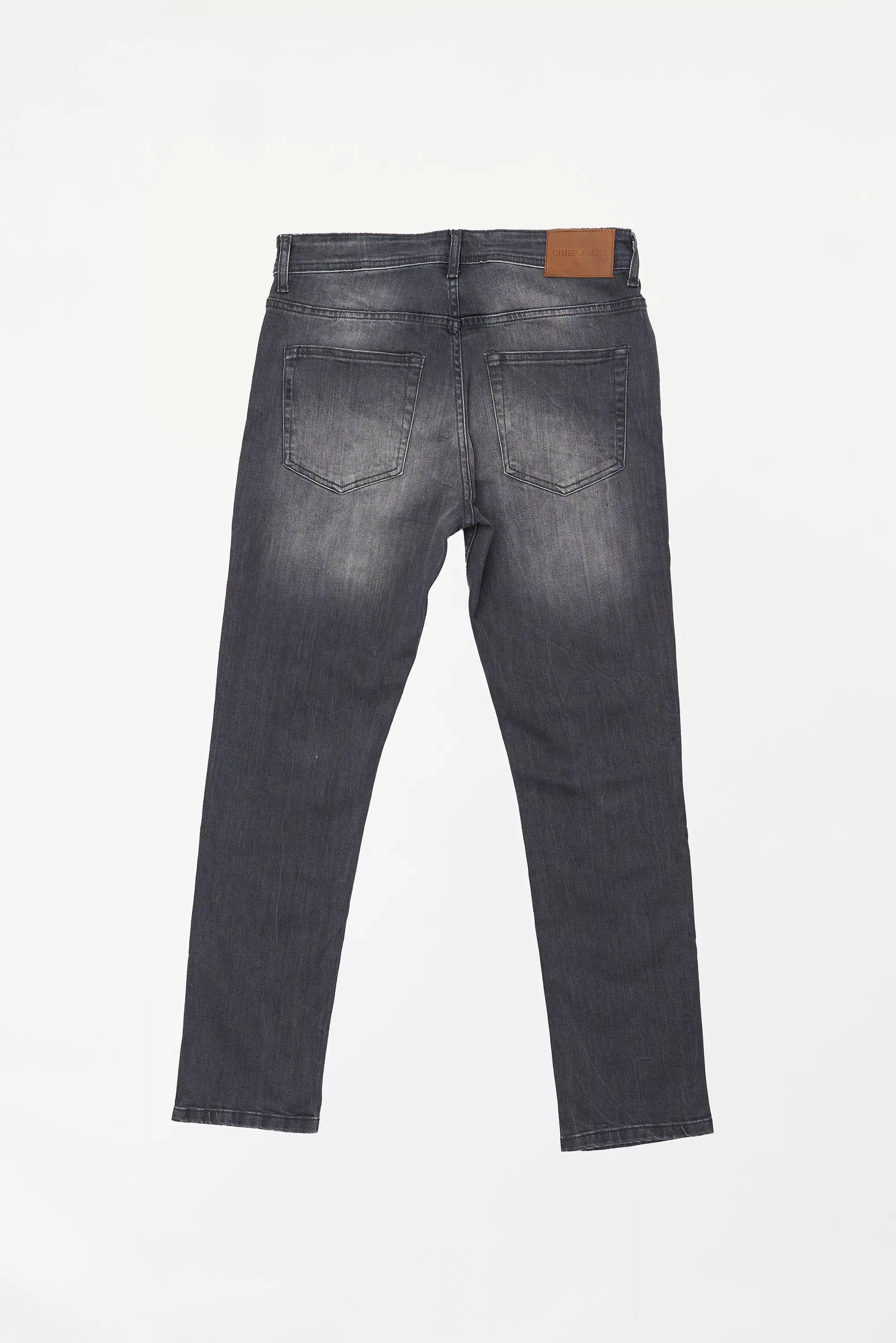 Men's Ripped Tapered Fit Black Jeans