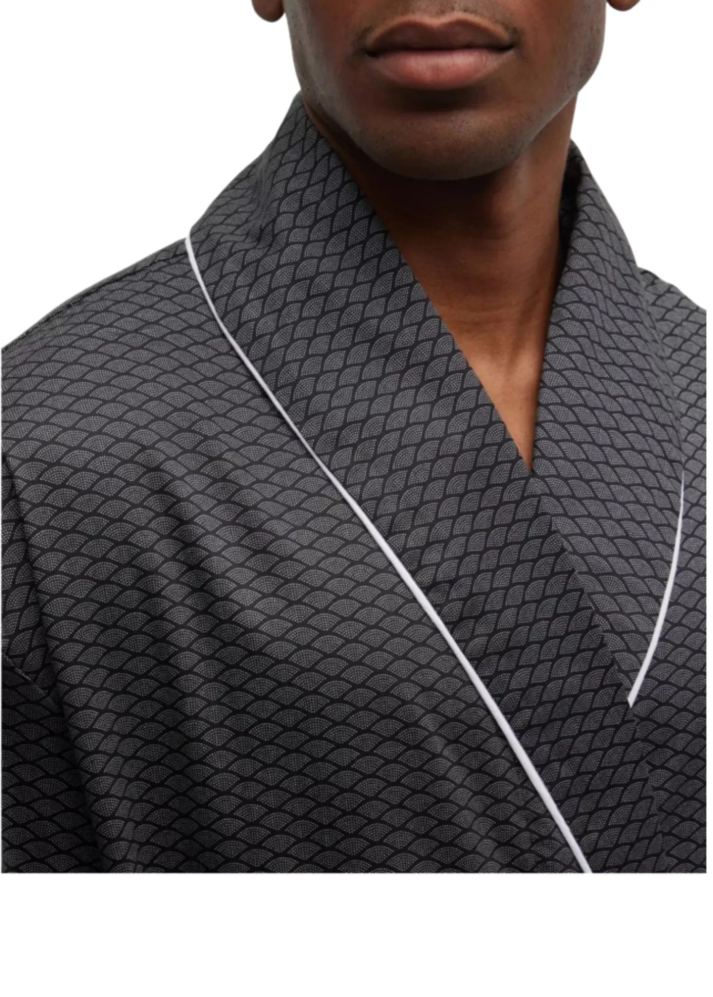 Men's Robe - Black Fan