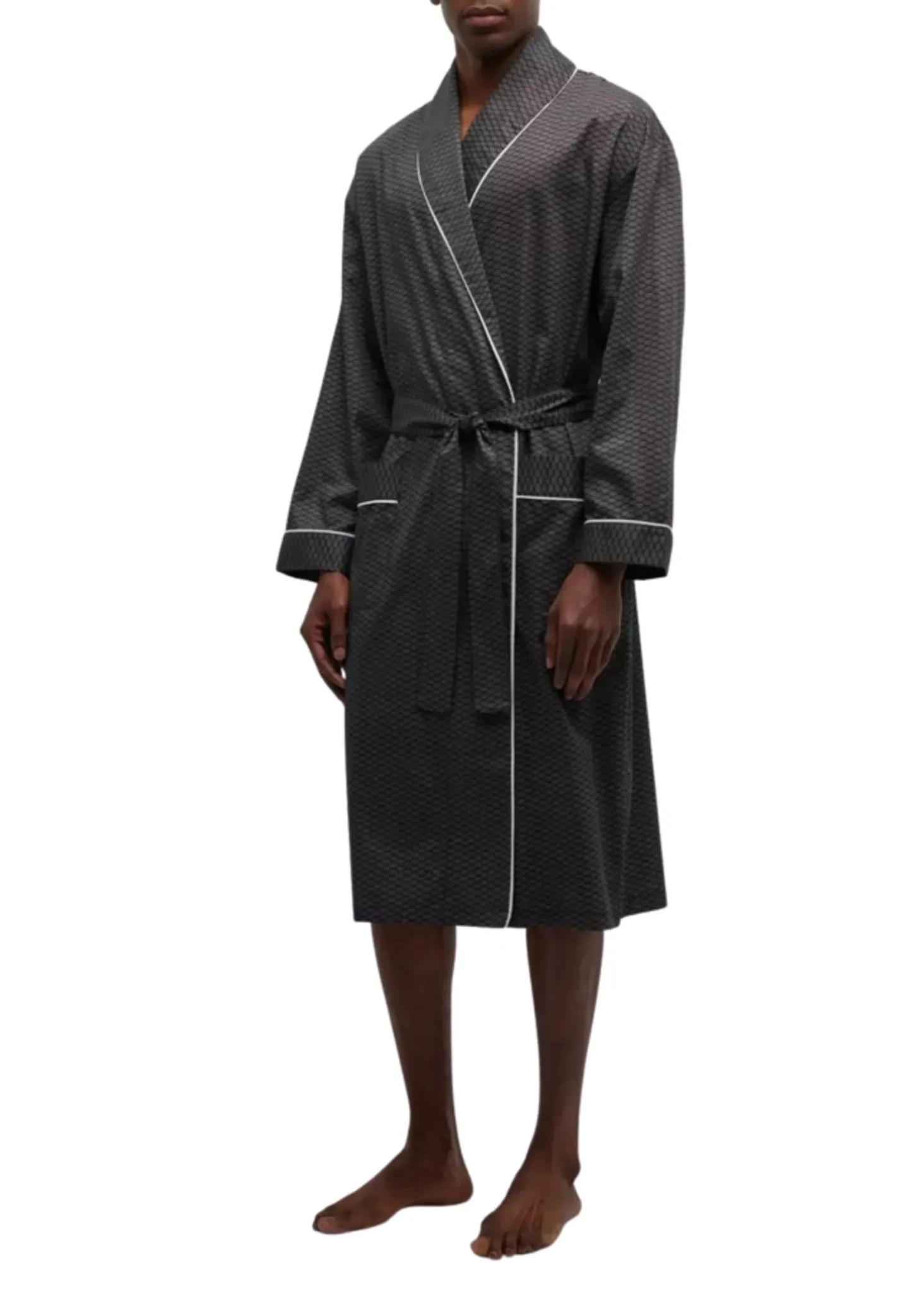 Men's Robe - Black Fan