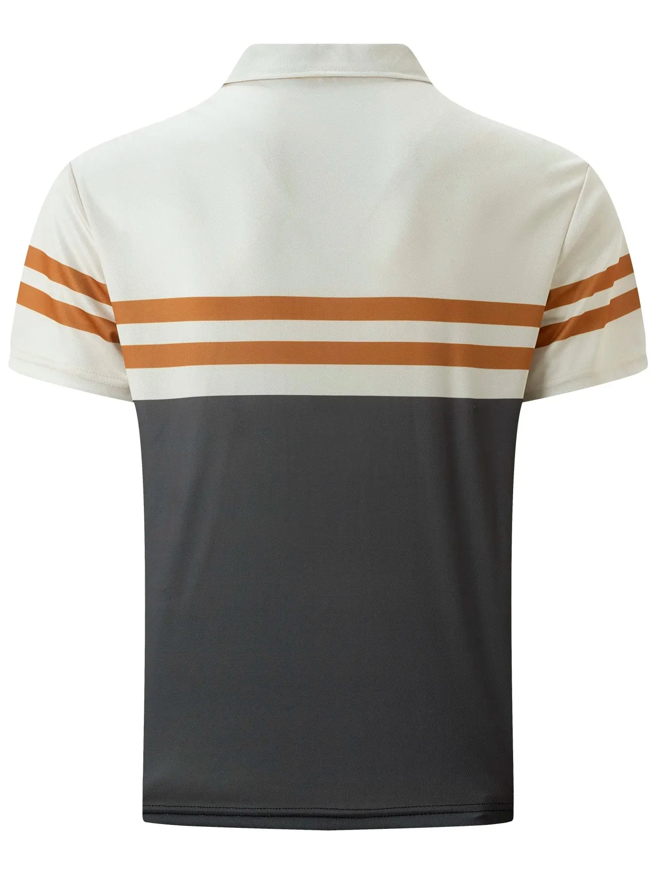 Men's Short Sleeve Polo Shirt with Splice Stripe Printing