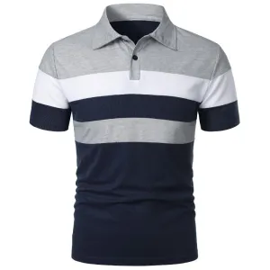 Men's Short Sleeve Polo Shirt With Three Stripes